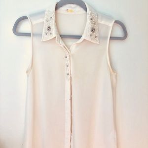 Pearls collar bottom down top